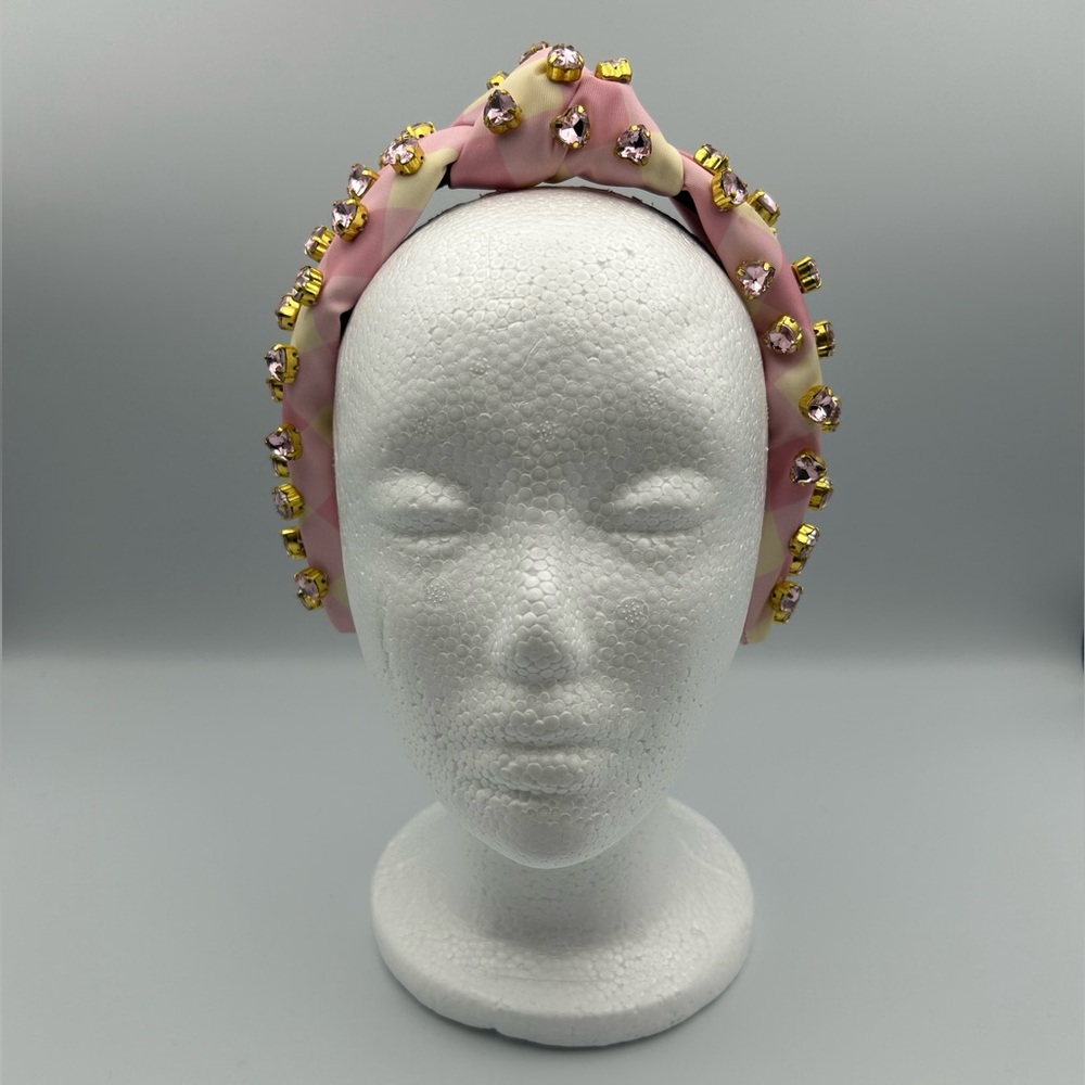 Lele Sadoughi X Stoney Clover Lane Watermelon Heart Crystal Knotted Headband - Picture 9 of 16